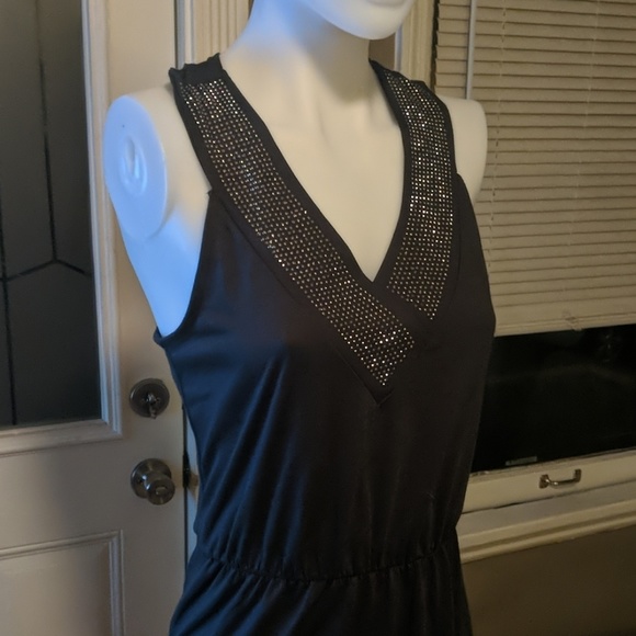 Gap Gray Sleeveless Dress Vneck Silver Accents NWT Small - Picture 3 of 5